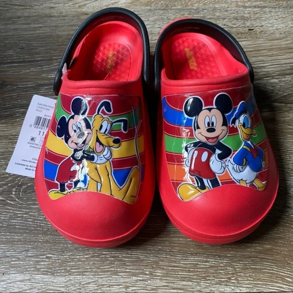 Mickey Mouse Shoes‎ Unisex Size 11-12 Slip On Red Summer New